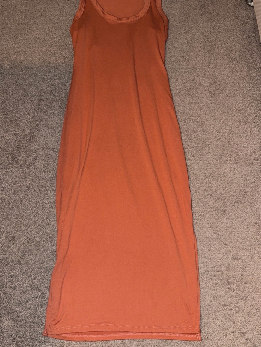 Fashion Nova Rust Orange Maxi Tank Dress